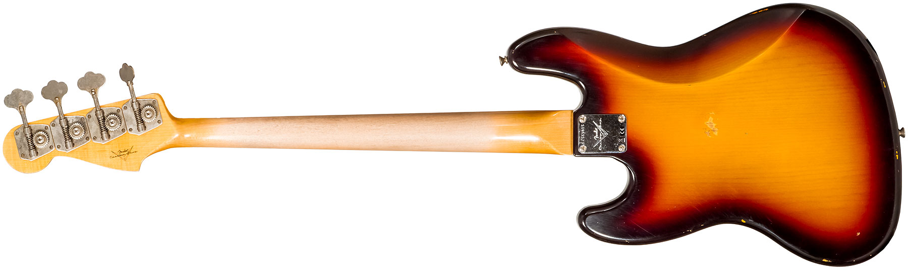 Fender Custom Shop  Jazz Bass 1962 Rw #cz569015 - Relic 3-color Sunburst - Solid body elektrische bas - Variation 1