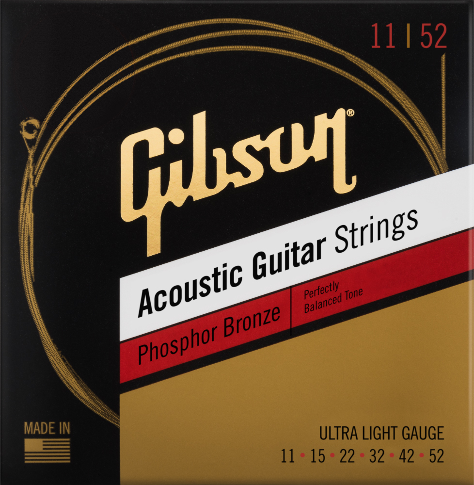 Gibson Sag-pb11 Phosphor Bronze Acoustic Guitar 6c Ultra Light 11-52 - Westerngitaarsnaren - Main picture