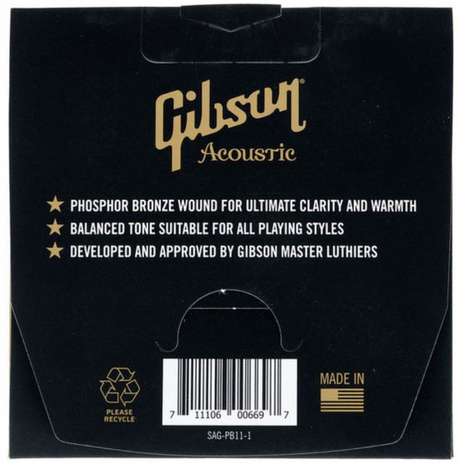Gibson Sag-pb11 Phosphor Bronze Acoustic Guitar 6c Ultra Light 11-52 - Westerngitaarsnaren - Variation 1