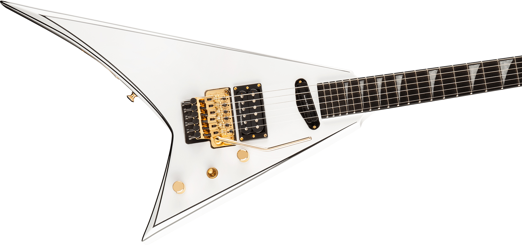 Jackson Rhoads Rr24 Hs Concept Hst Seymour Duncan Fr Eb - White With Black Pinstripes - Metalen elektrische gitaar - Variation 2