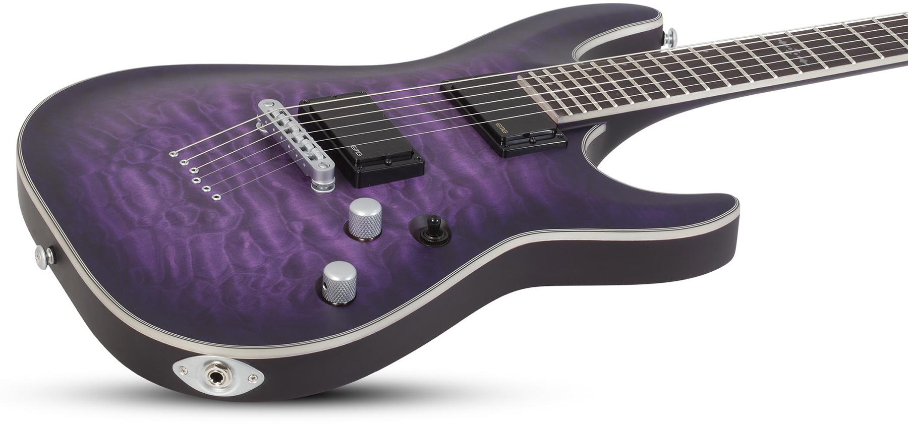Schecter C-1 Platinum 2h Emg Ht Eb - Satin Purple Burst - Elektrische gitaar in Str-vorm - Variation 1