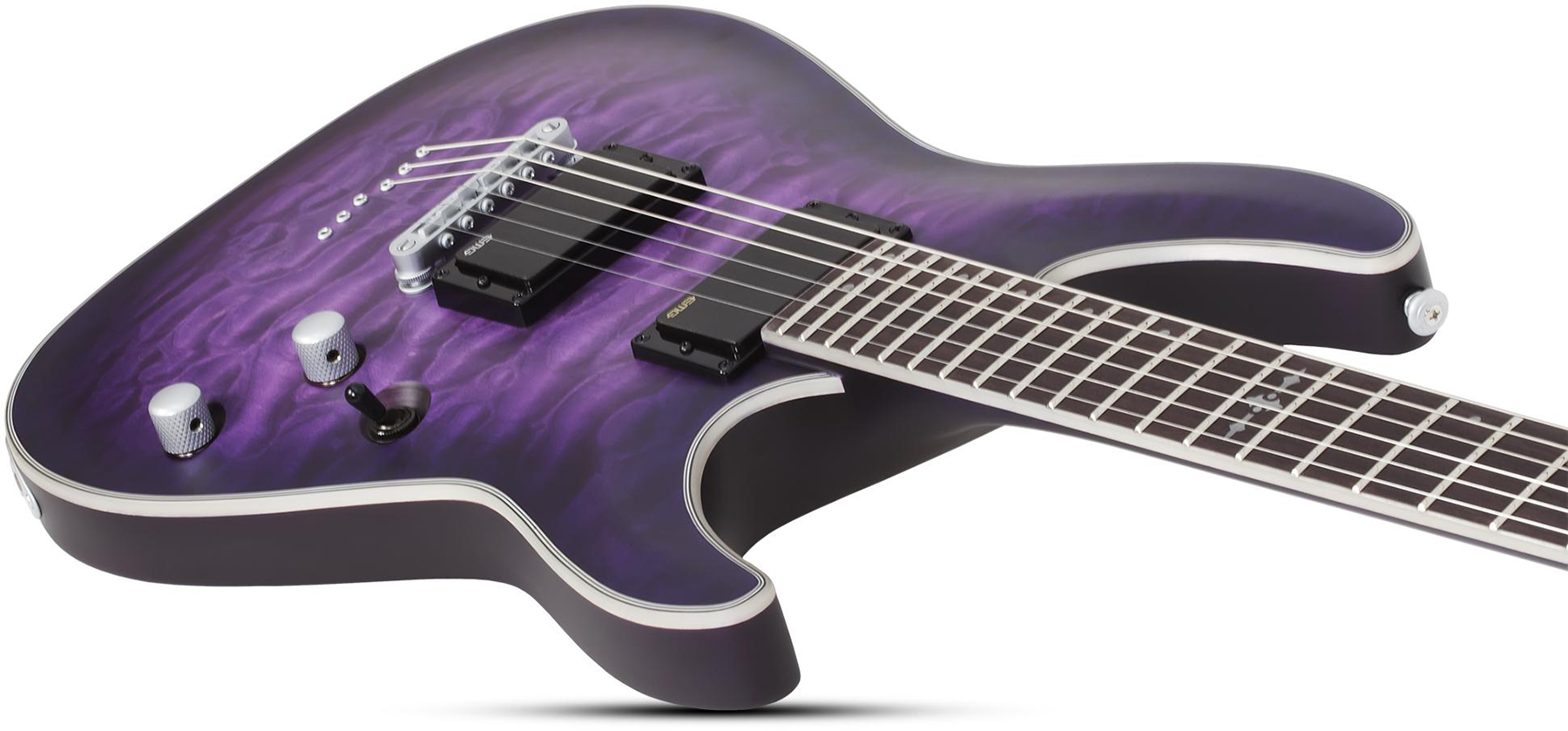 Schecter C-1 Platinum 2h Emg Ht Eb - Satin Purple Burst - Elektrische gitaar in Str-vorm - Variation 2