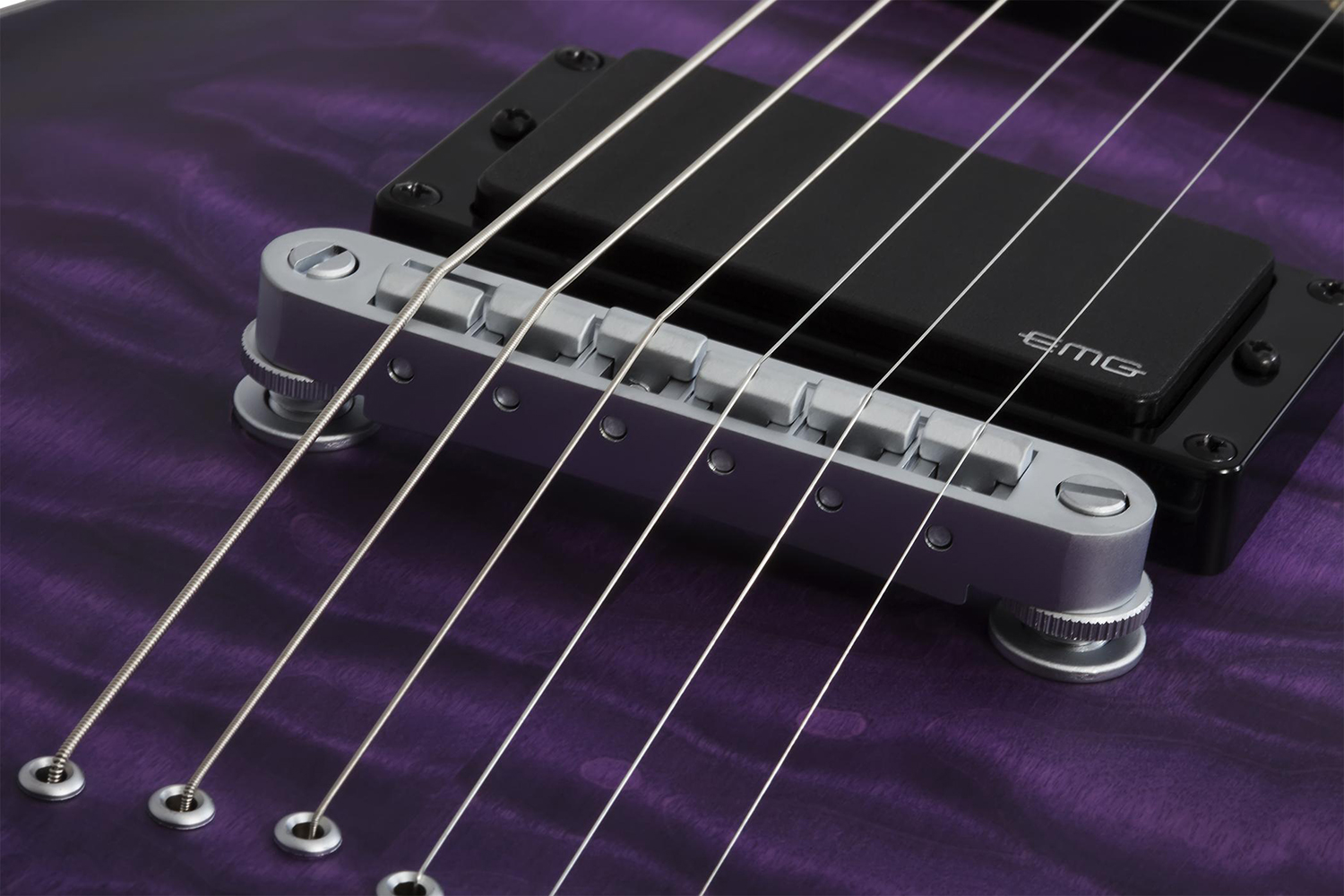 Schecter C-1 Platinum 2h Emg Ht Eb - Satin Purple Burst - Elektrische gitaar in Str-vorm - Variation 4