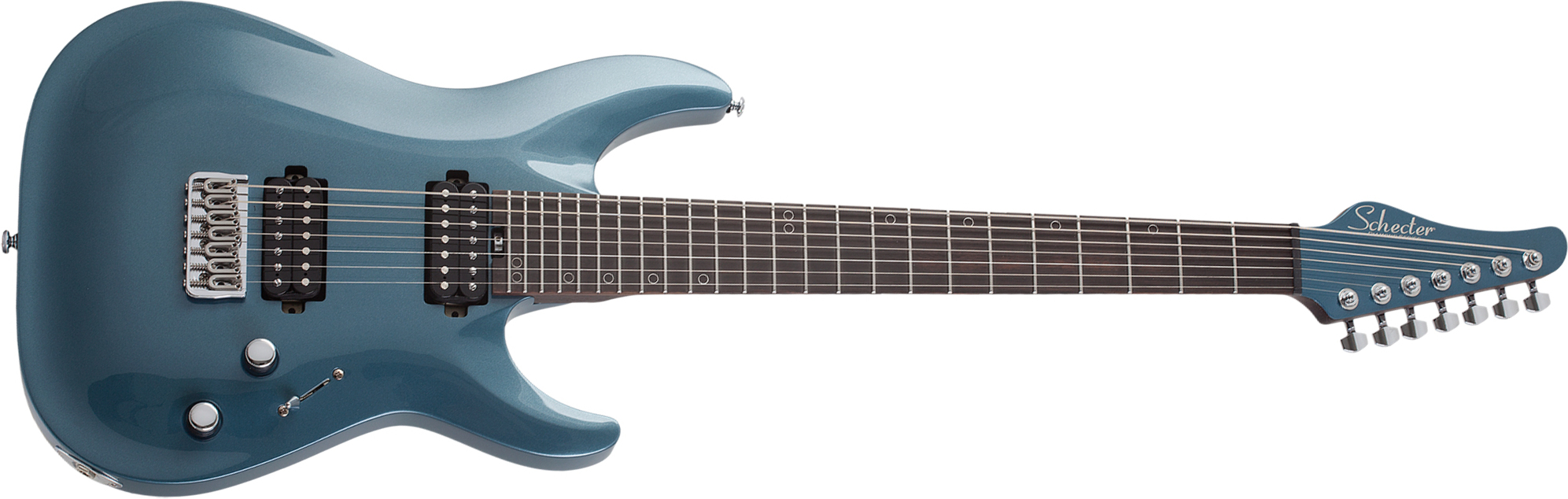 Schecter Aaron Marshall Am-7 Signature 2h Ht Eb - Cobalt Slate - 7-snarige elektrische gitaar - Main picture