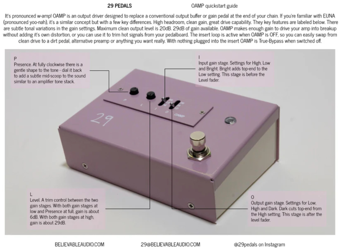 29 Pedals Oamp Output Amplifier Pedal - EQ en enhancer effect pedaal - Variation 2