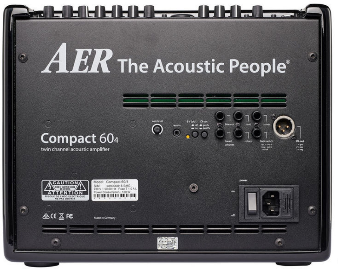 Aer Compact 60/4 60w 1x8 Black High Gloss +housse - Combo voor akoestische gitaar - Variation 1