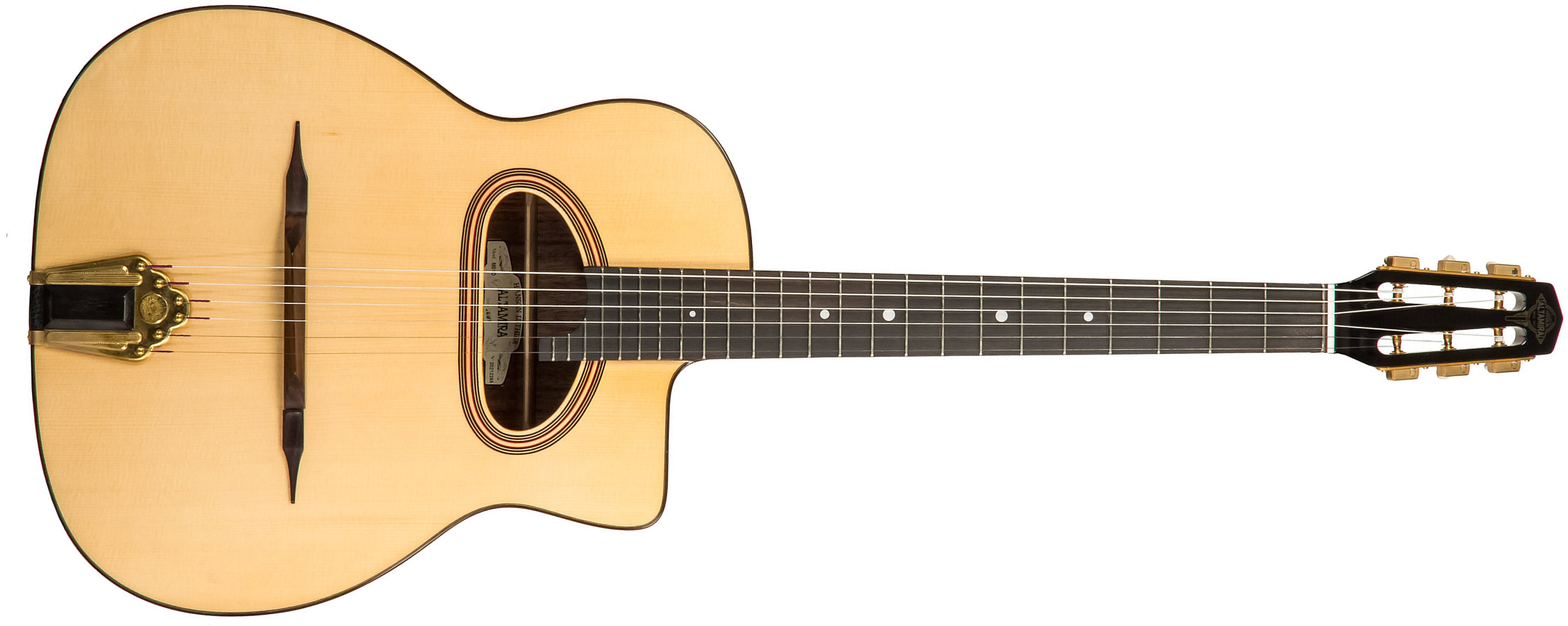 Altamira M01d Gypsy Jazz Grande Bouche Cw Epicea Palissandre Eb +etui - Natural - Gipsy gitaar - Main picture