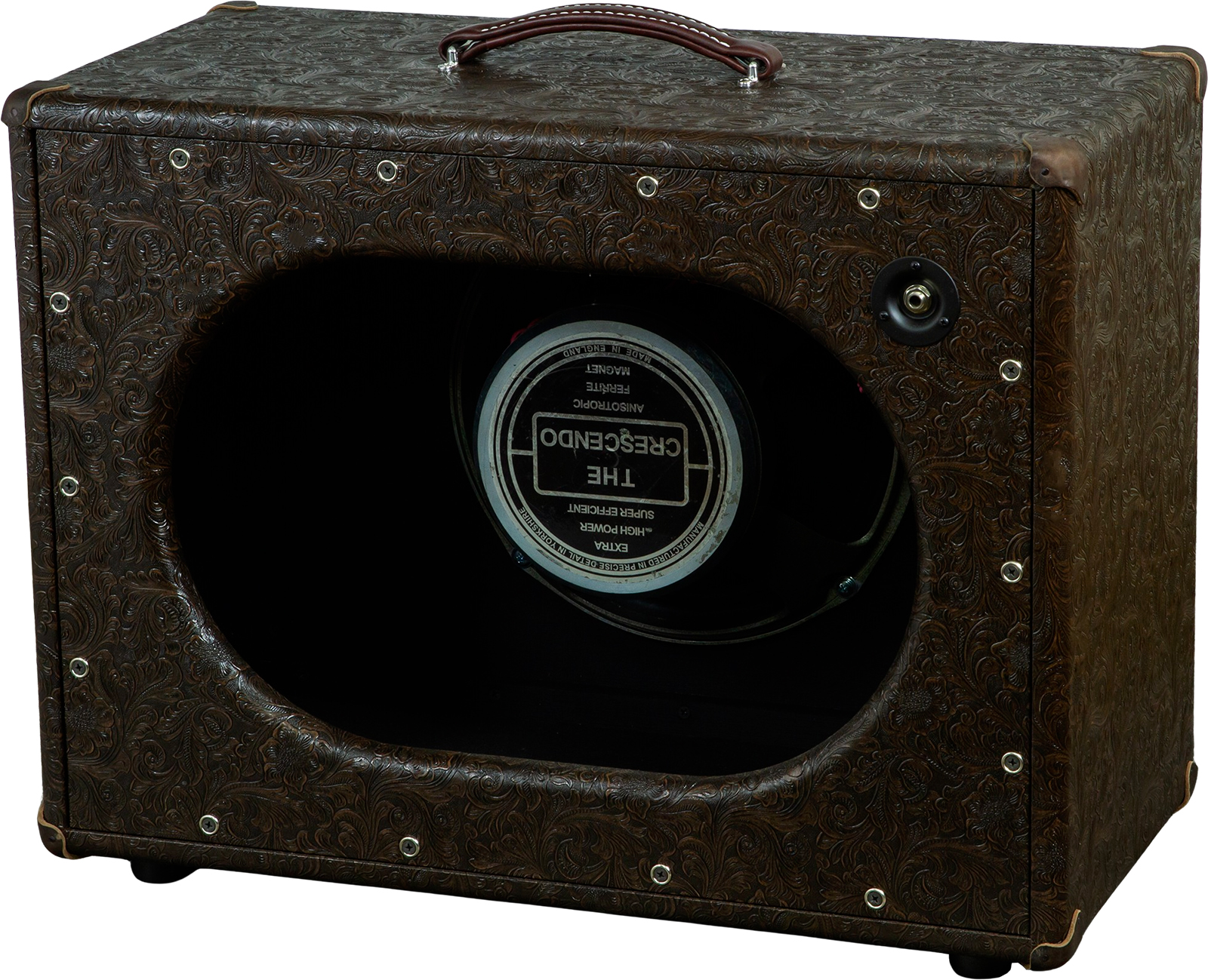 Ams Amplifiers 112 Oval Back Guitar Cab. 1x12 Fane Crescendo 100w 8-ohms Brown Cowboy - Elektrische gitaar speakerkast - Variation 1