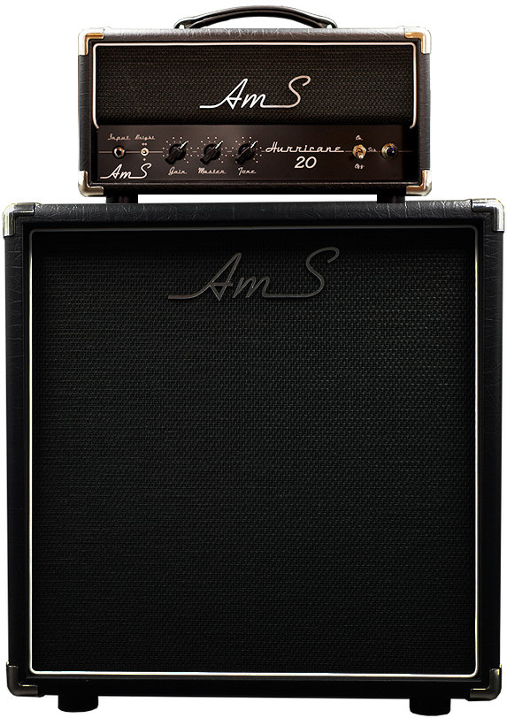 Ams Amplifiers Hurricane 20 Head 20w 6v6 + Mini Cab 1x12 V30-ob Black - Elektrische gitaar versterkerstack - Main picture