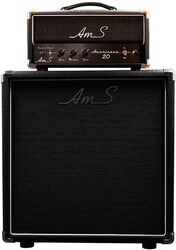 Elektrische gitaar versterkerstack Ams amplifiers Hurricane 20 Head + 1x12 Mini Cab V30-OB - Black