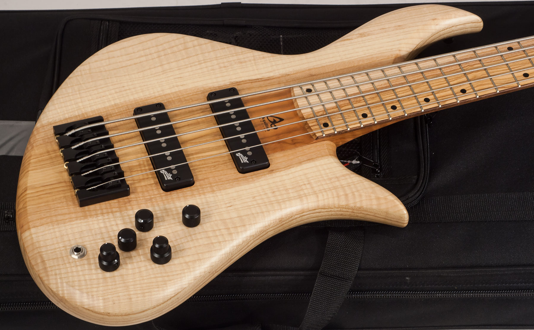 Aquilina Bertone 5 Custom Aulne/frene Active J.east Fre #021830 - Natural - Solid body elektrische bas - Variation 1