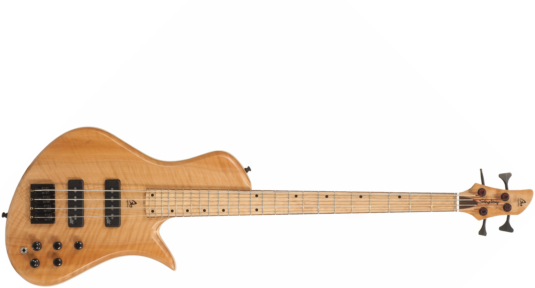 Aquilina Shelby 4 Custom Aulne/frene Active J.east Noi #01854 - Natural - Solid body elektrische bas - Main picture