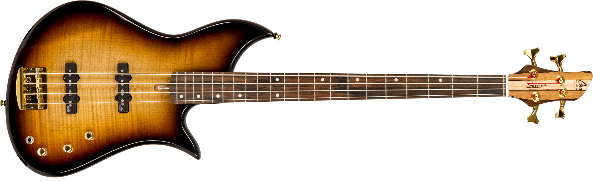 Aquilina Sirius 34 Aulne Erable Aguilar Mn #052048 - Sunburst Satin - Solid body elektrische bas - Main picture