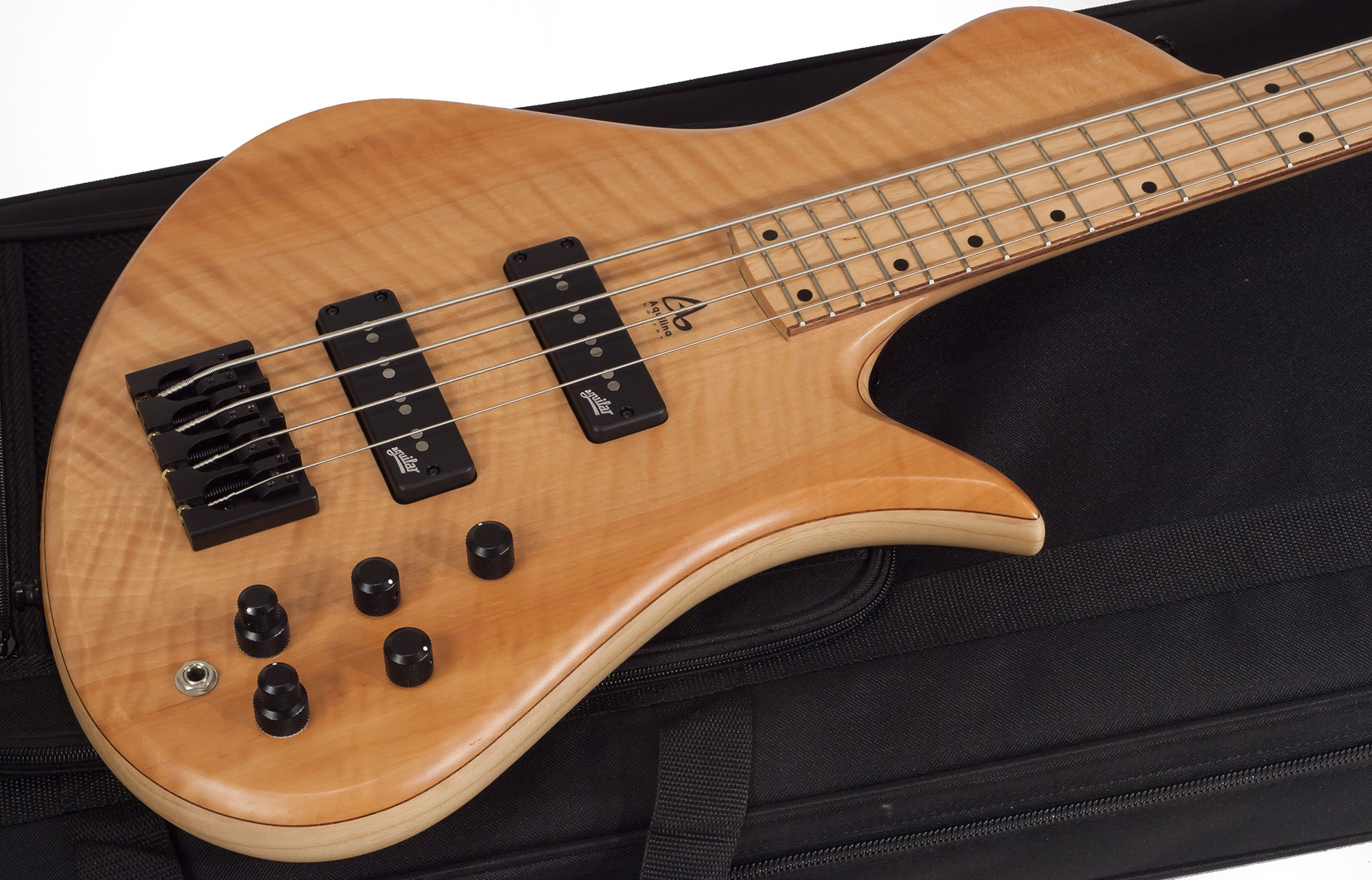 Aquilina Shelby 4 Custom Aulne/frene Active J.east Noi #01854 - Natural - Solid body elektrische bas - Variation 1