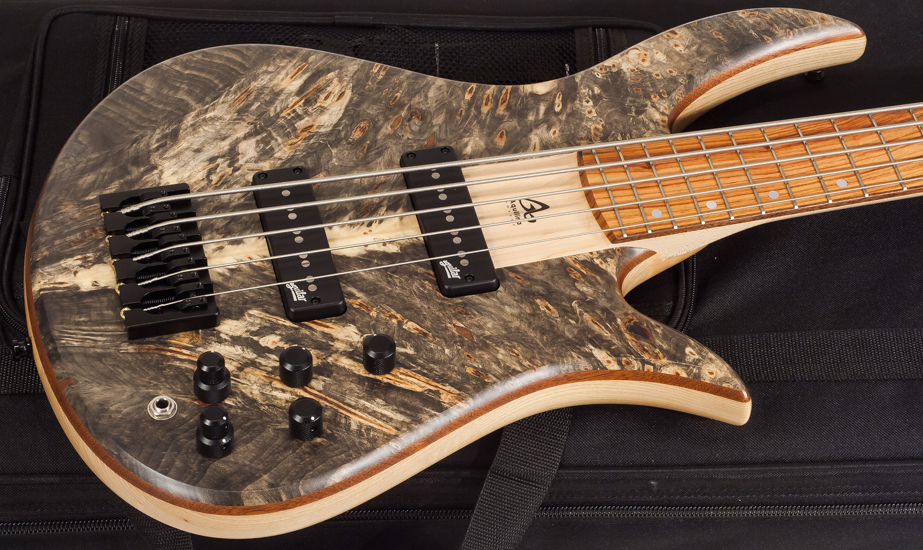 Aquilina Triton 5 Aulne/frene Active - Buckeyes Burl - Solid body elektrische bas - Variation 1