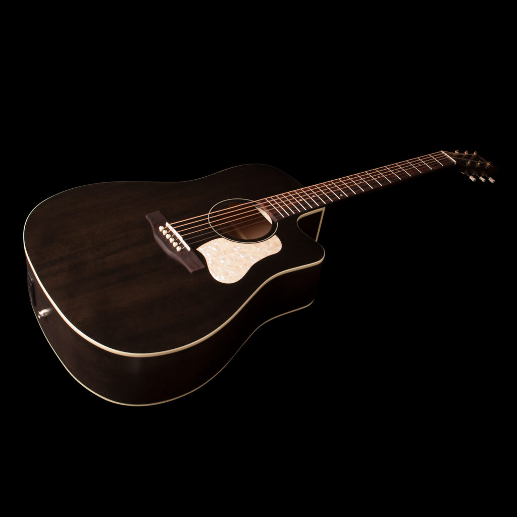 Art Et Lutherie Americana Cw Presys Ii Dreadnought Cedre Merisier Rw - Faded Black - Elektro-akoestische gitaar - Variation 2