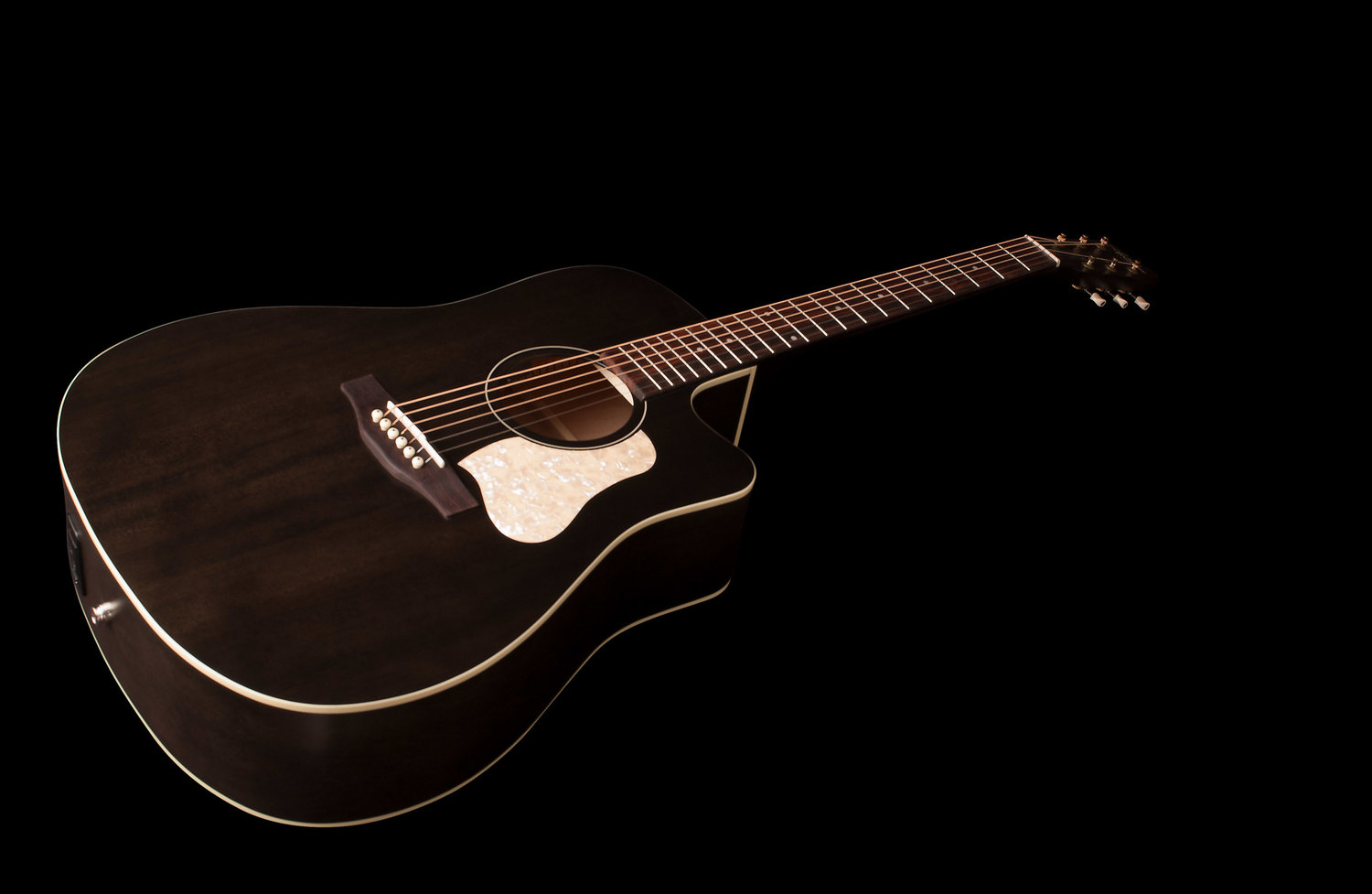 Art Et Lutherie Americana Cw Qit Dreadnought Epicea Merisier Rw - Faded Black - Elektro-akoestische gitaar - Variation 2