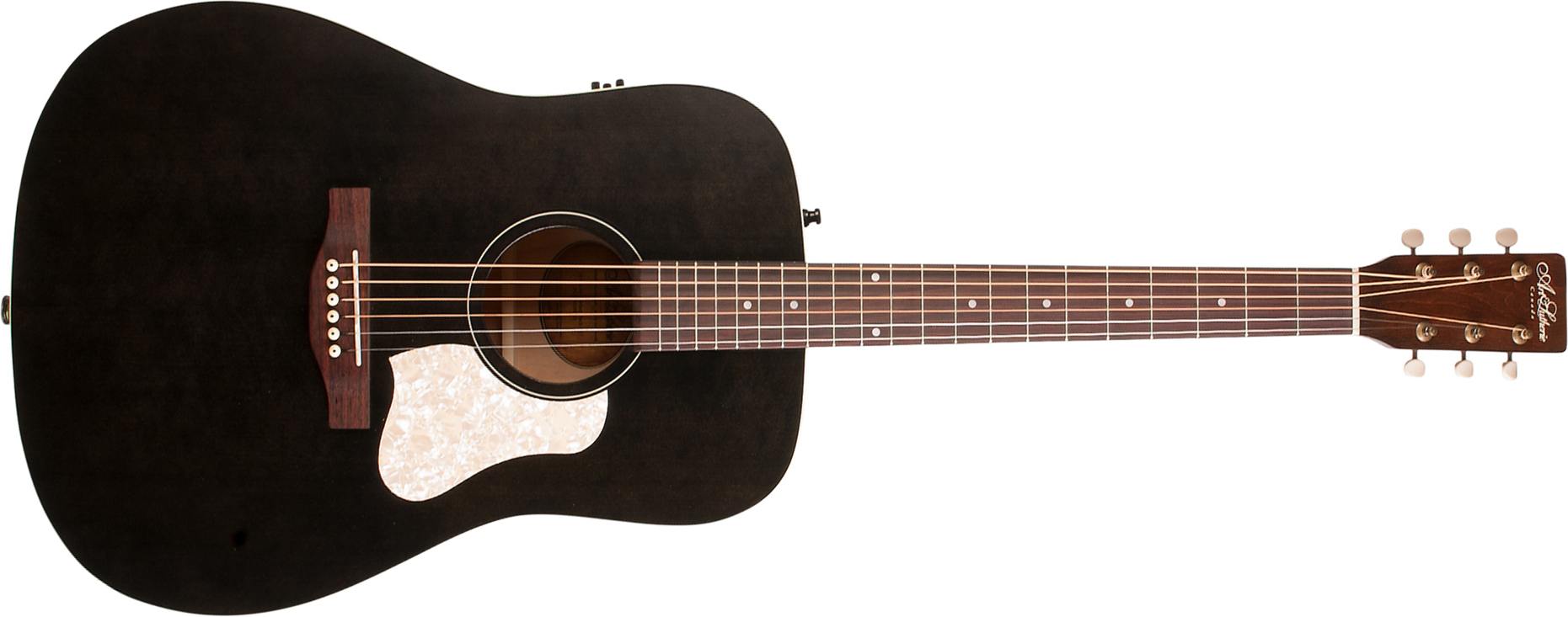 Art Et Lutherie Americana Presys Ii Dreadnought Cedre Merisier Rw - Faded Black - Elektro-akoestische gitaar - Main picture