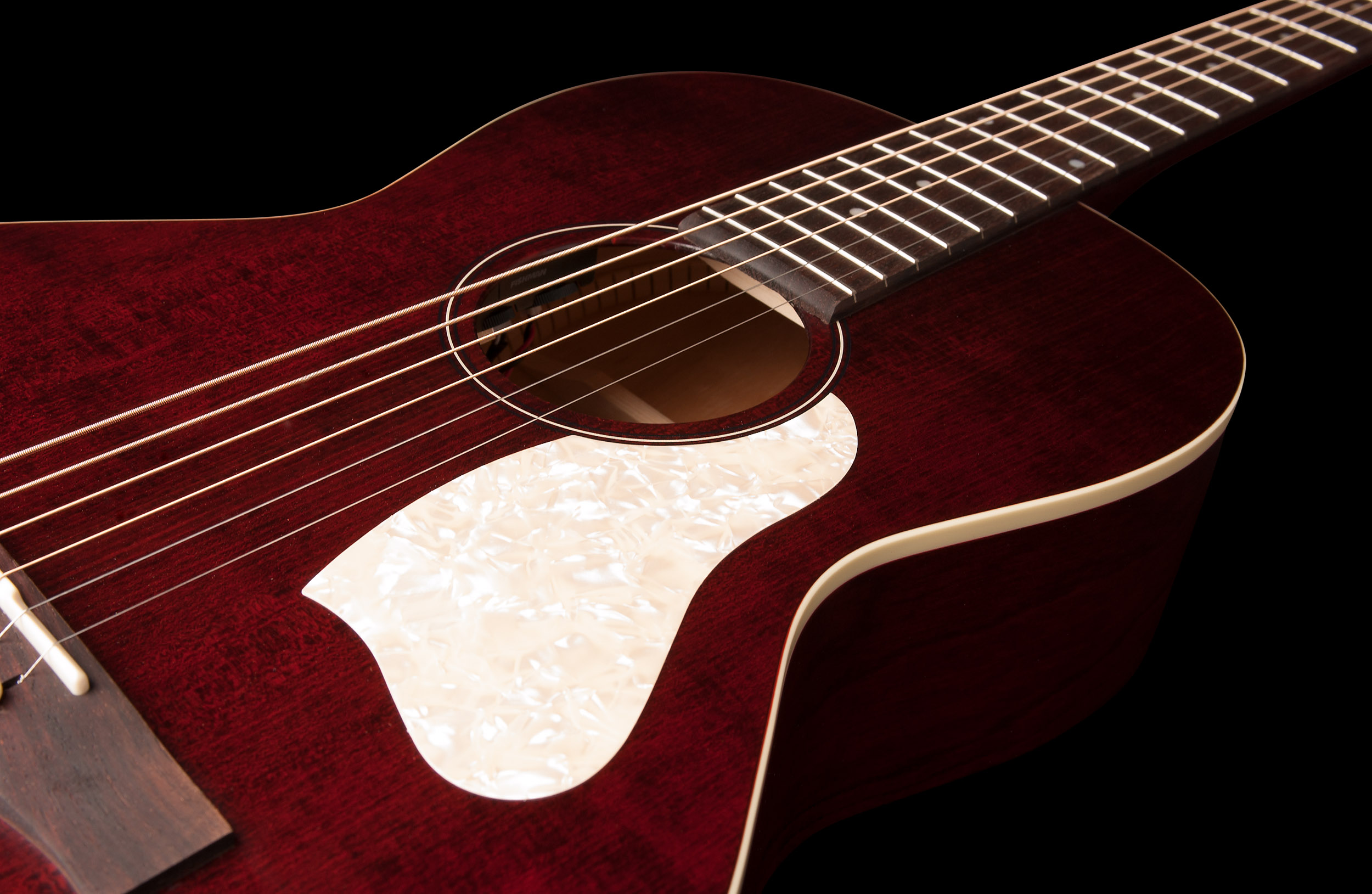 Art Et Lutherie Roadhouse Parlor A/e Epicea Merisier Rw - Tennessee Red - Elektro-akoestische gitaar - Variation 3