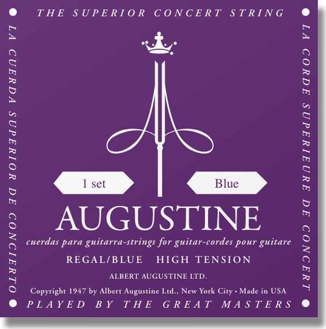 Augustine Jeu De 6 Cordes Regal Bleu Fort / Nylon Clair-file Argent - Nylonsnaren voor klassieke gitaar - Main picture