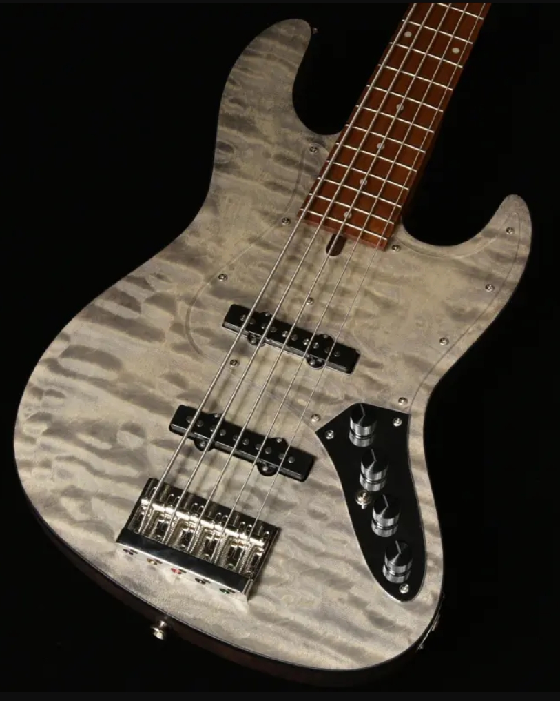 Bacchus Jt Wl5-qm-ac Rsm/m Jap Tune Up Active Mn - Charcoal Gray Satin - Solid body elektrische bas - Variation 1