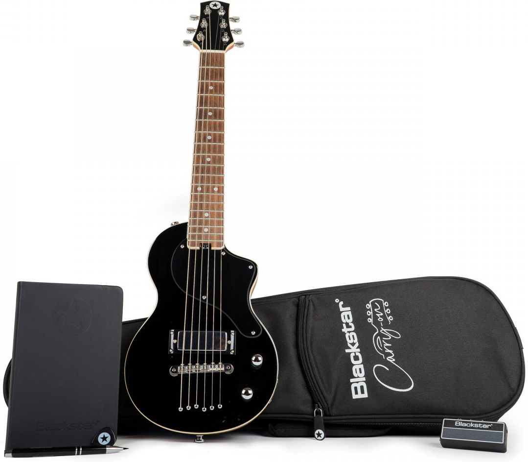 Blackstar Carry-on Travel Guitar Standard Pack +amplug2 Fly +housse - Jet Black - Elektrische gitaar set - Main picture