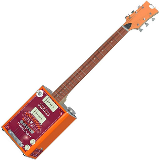 Cigar box guitar Bohemian Hot Sauce rood