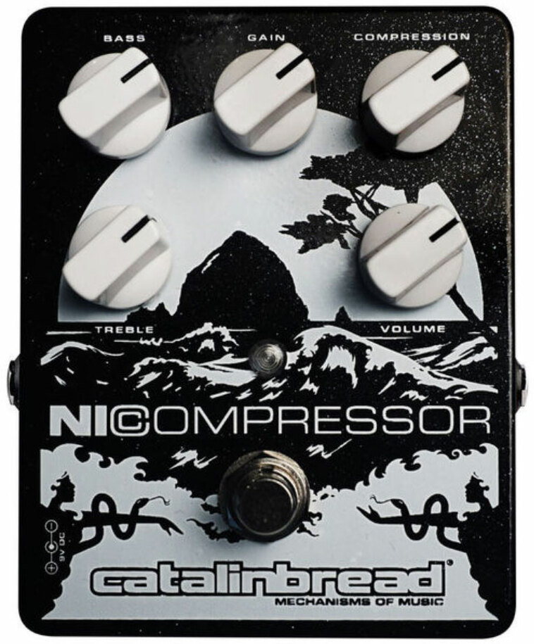 Catalinbread Nicompressor Silver On Black - Compressor/sustain/noise gate effect pedaal - Main picture
