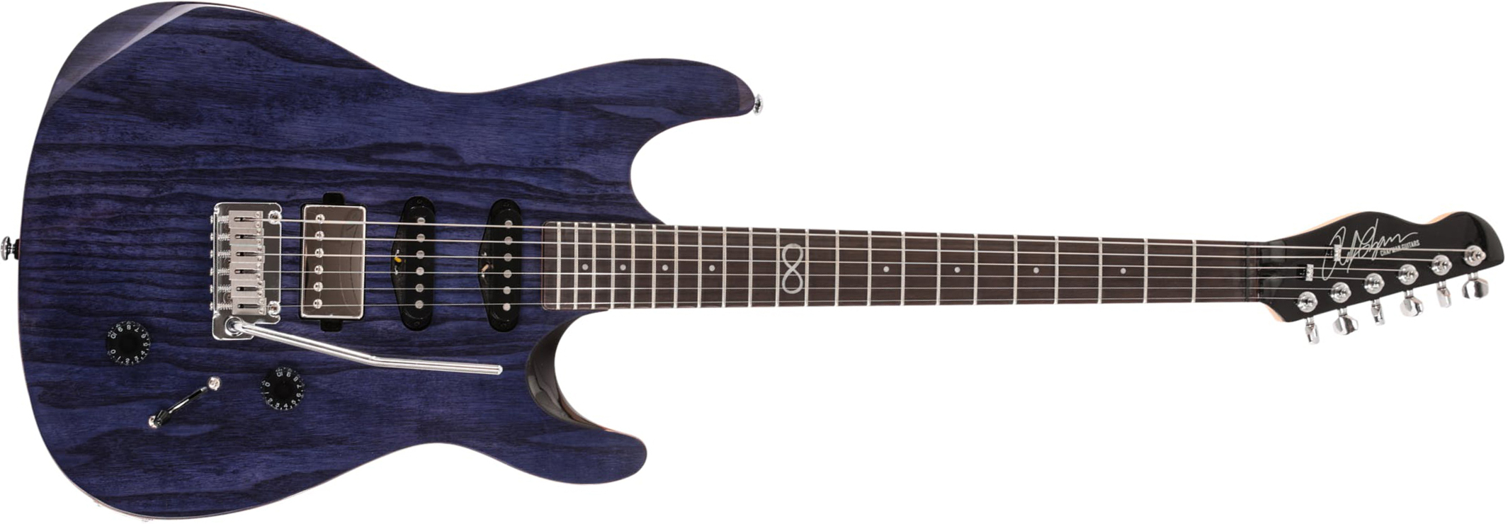 Chapman Guitars Ml1x Hss Trem Eb - Trans Deep Blue - Elektrische gitaar in Str-vorm - Main picture