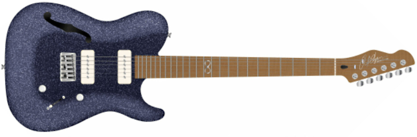 Chapman Guitars Ml3 Pro Traditional Semi-hollow 2p90 Seymour Duncan Ht Mn - Atlantic Blue Sparkle - Televorm elektrische gitaar - Main picture