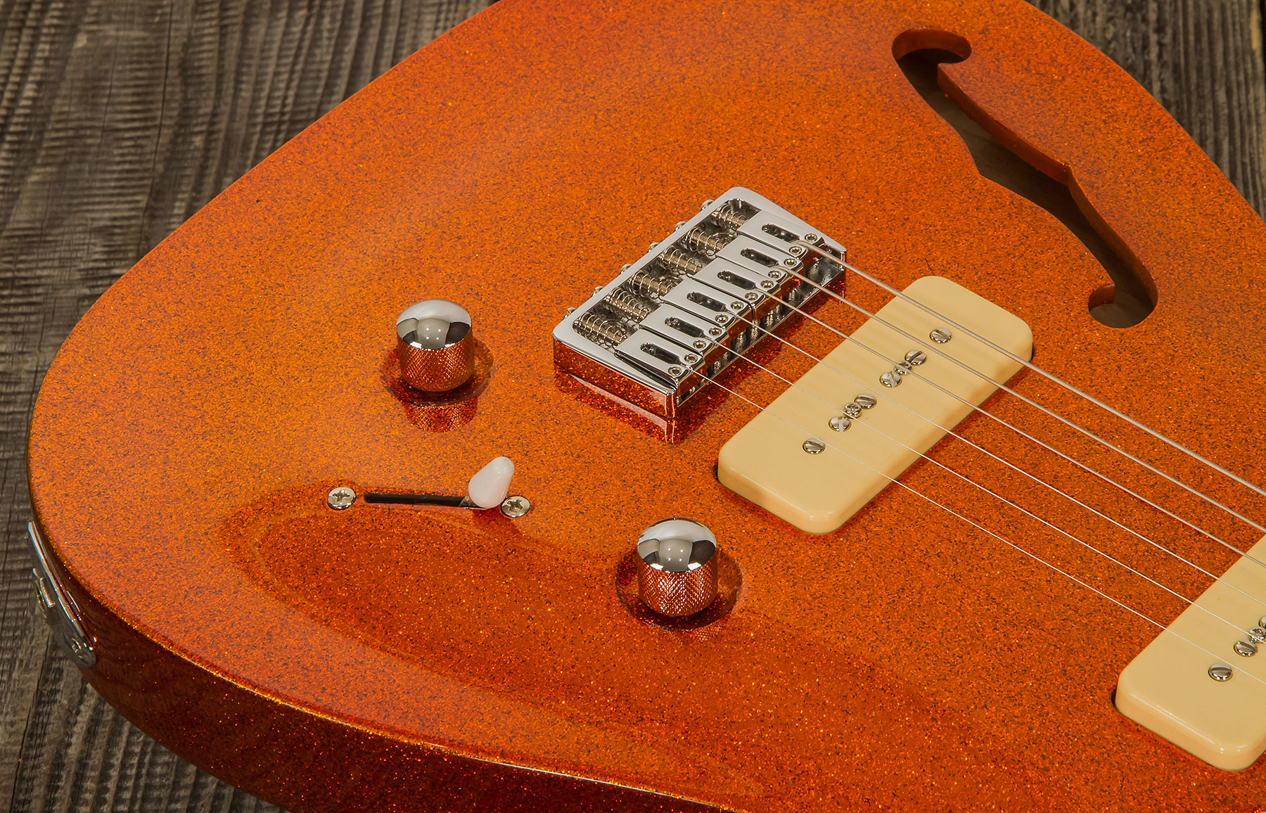 Chapman Guitars Ml3 Pro Traditional Semi-hollow 2p90 Seymour Duncan Ht Mn - Burnt Orange Sparkle - Televorm elektrische gitaar - Variation 3