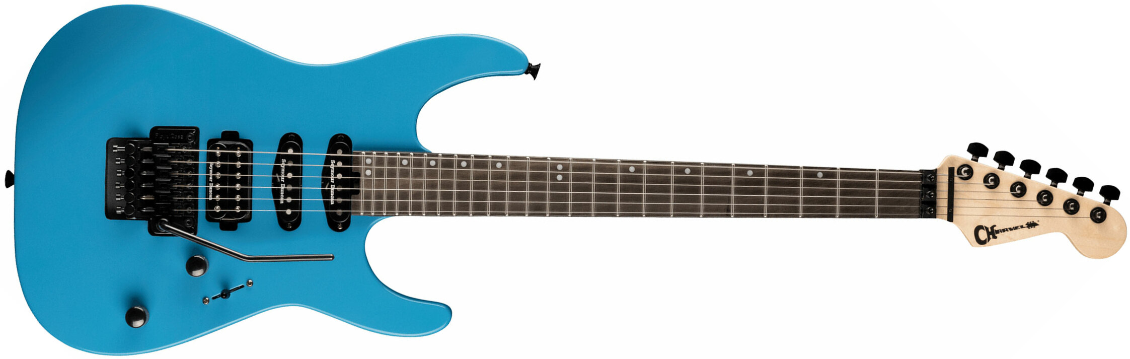 Charvel Dinky Dk24 Hss Fr E Pro-mod Seymour Duncan Eb - Infinity Blue - Elektrische gitaar in Str-vorm - Main picture