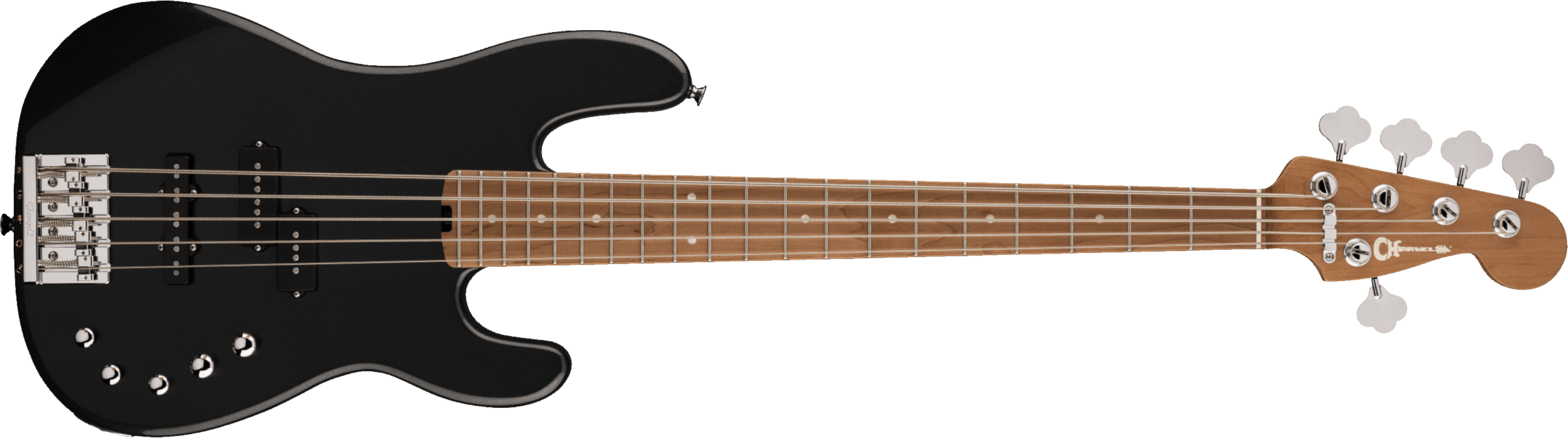 Charvel Pro Mod San Dimas Bass Pj V Mn - Metallic Black - Solid body elektrische bas - Main picture