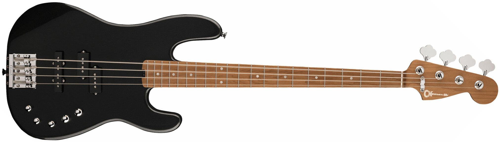 Charvel San Dimas Bass Pj Iv Pro-mod Mex 4c Active Mn - Metallic Black - Solid body elektrische bas - Main picture