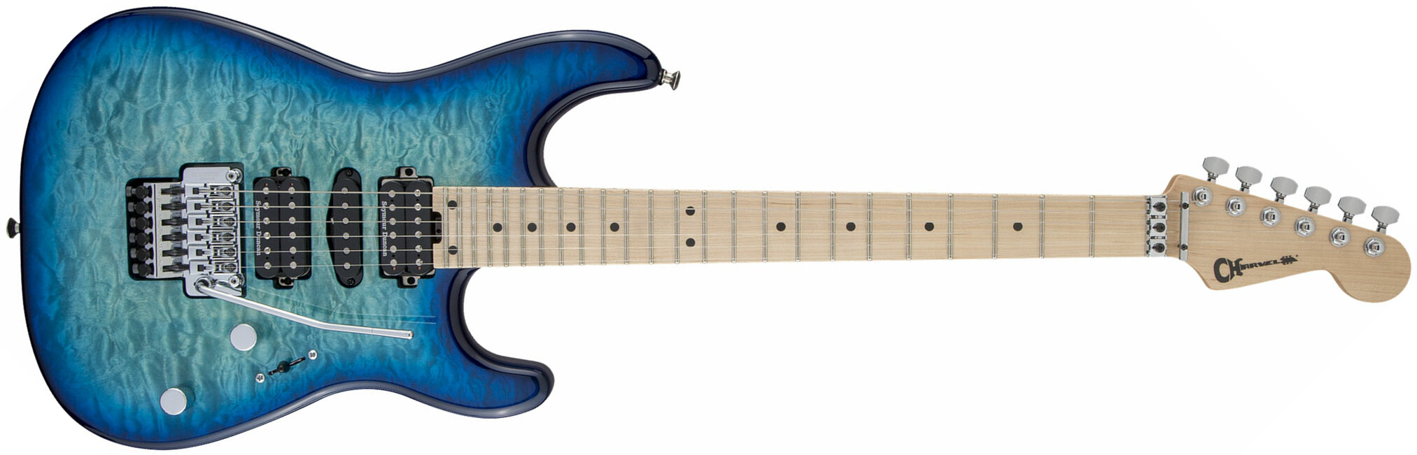 Charvel San Dimas Style 1 Hsh Qm Mj Jap Hsh Seymour Duncan Fr Mn - Caribbean Burst - Elektrische gitaar in Str-vorm - Main picture