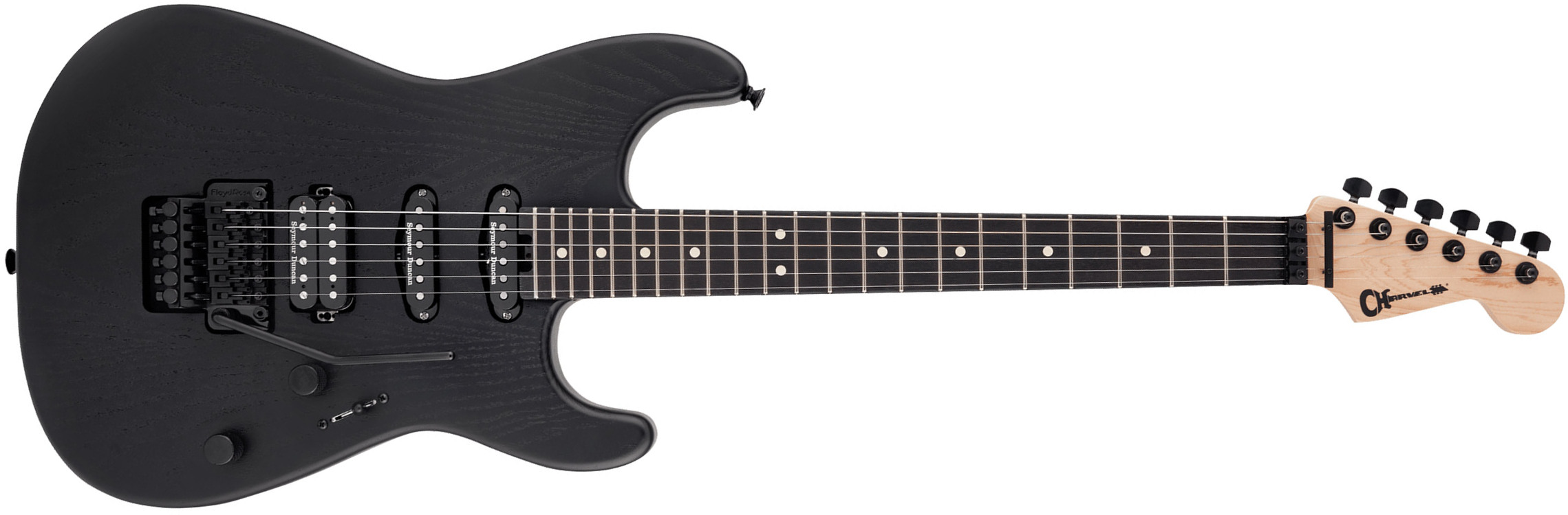 Charvel San Dimas Style 1 Hss Fr E Sassafras  Pro-mod Seymour Duncan Eb - Satin Black - Elektrische gitaar in Str-vorm - Main picture