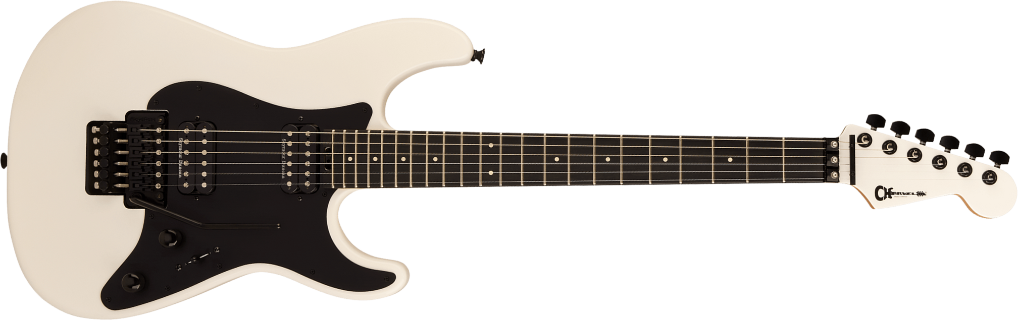 Charvel So-cal Style 1 Hh Fr Pro-mod Plus 2h Seymour Duncan Eb - Snow White - Elektrische gitaar in Strat vorm - Main picture