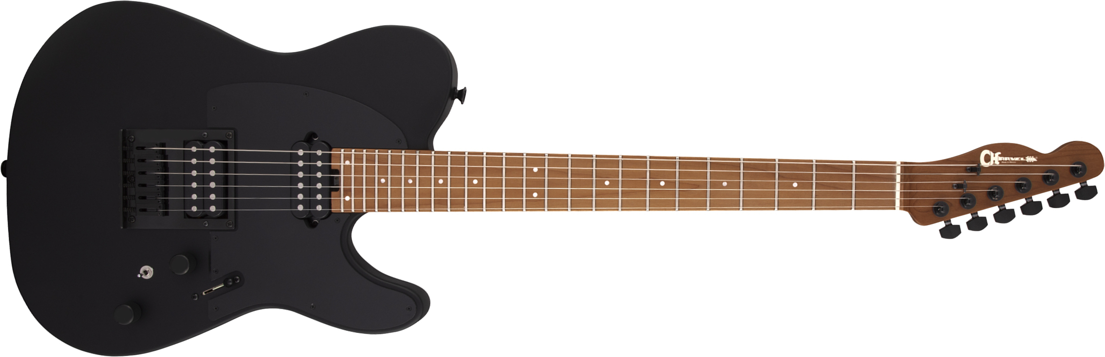 Charvel So-cal Style 2 24 Hh Ht Cm Pro-mod 2h Fishman Fluence Mn - Satin Black - Televorm elektrische gitaar - Main picture