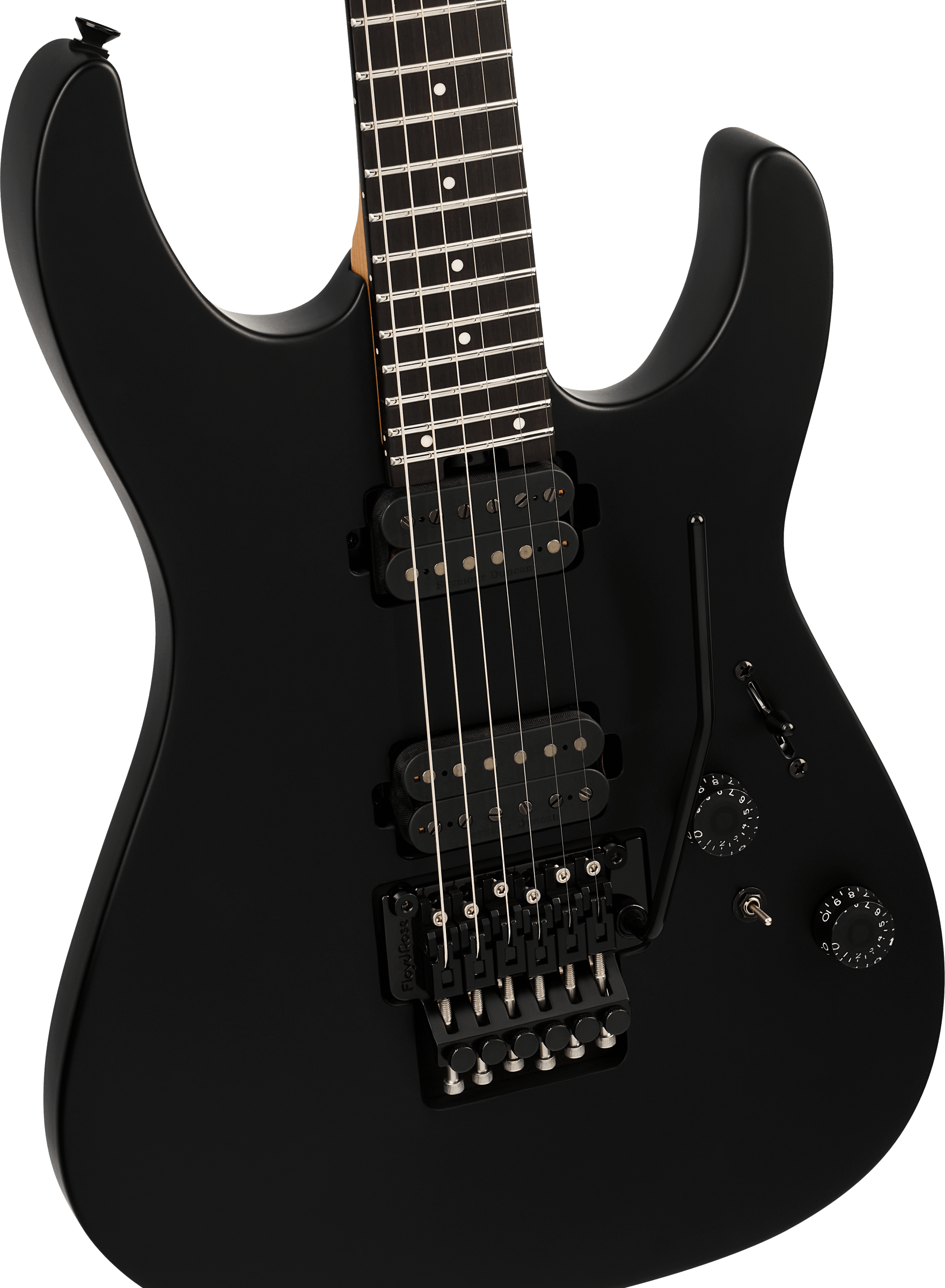 Charvel Dk24 Pro Mod Dinky Plus Hh Fr Eb - Satin Black - Elektrische gitaar in Strat vorm - Variation 2