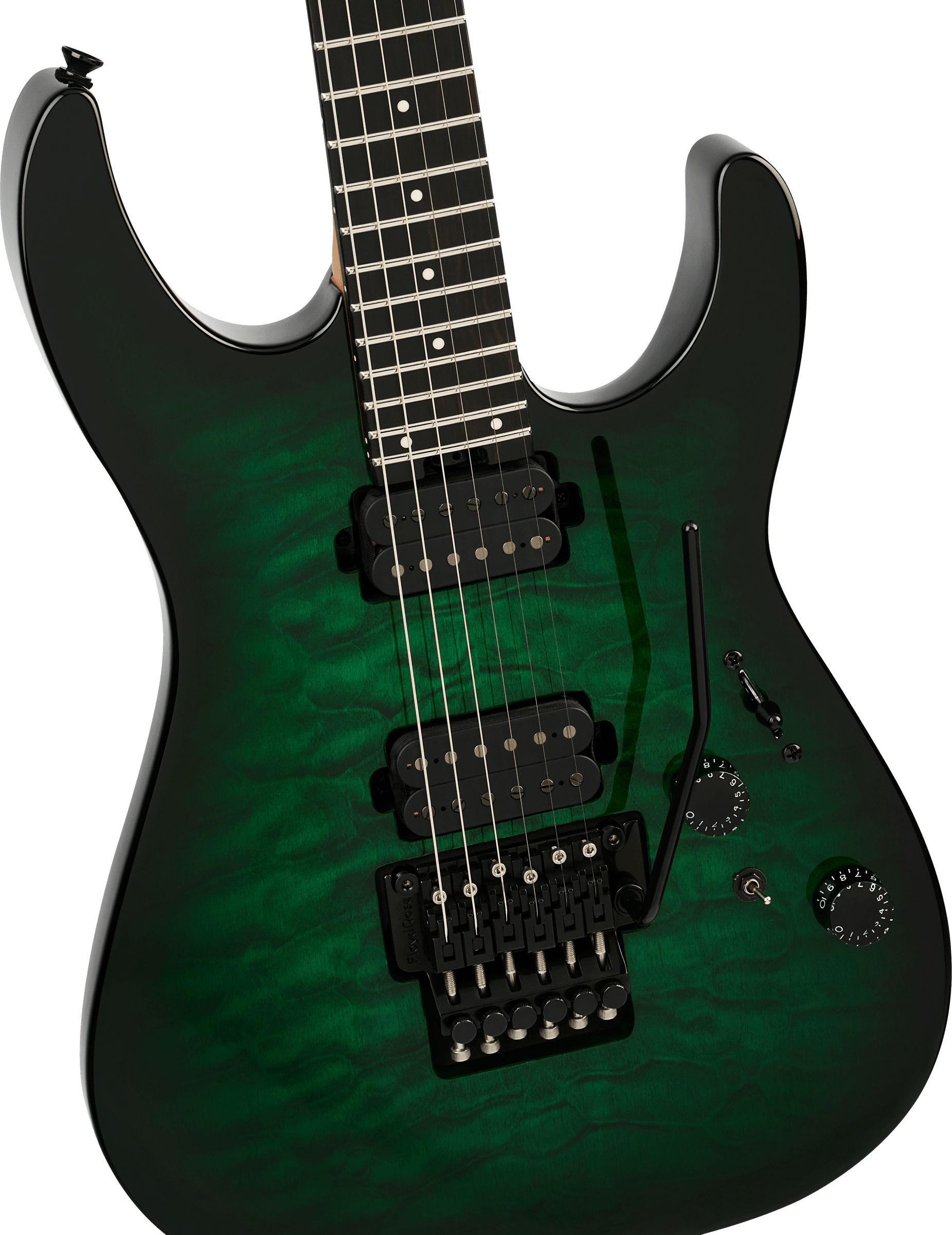 Charvel Dk24 Pro Mod Dinky Qm Plus Hh Fr Eb - Cloaked Emerald Green - Elektrische gitaar in Strat vorm - Variation 2