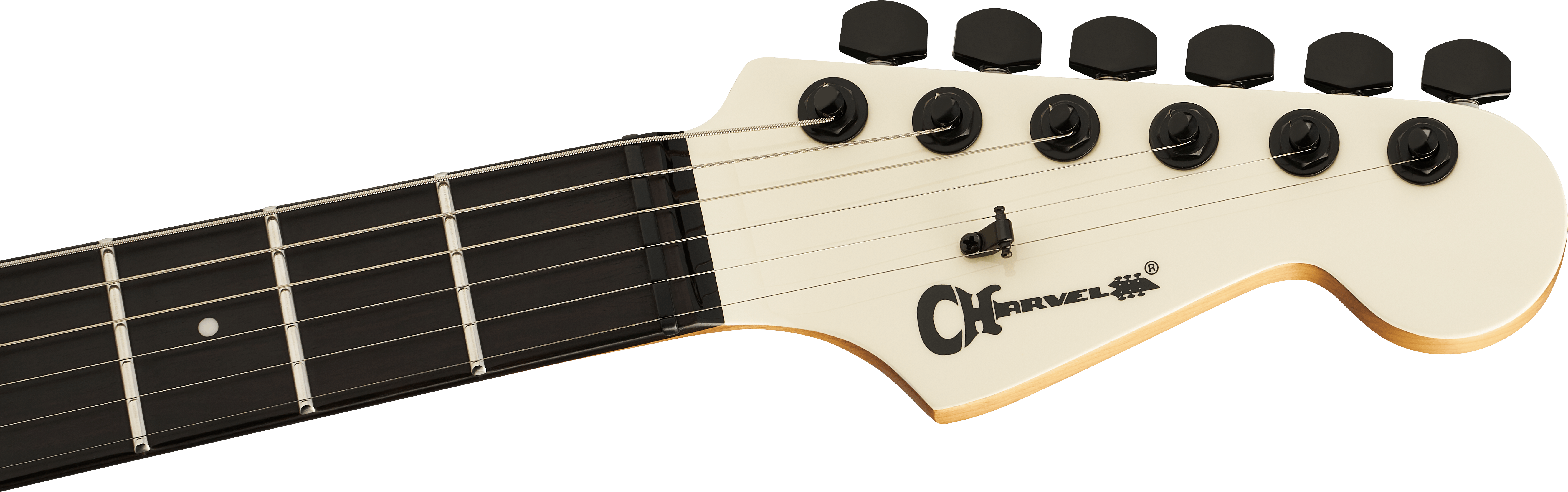 Charvel Dk24 Pro Mod Dinky Qm Plus Ht Hh Eb - Creme White - Elektrische gitaar in Strat vorm - Variation 4
