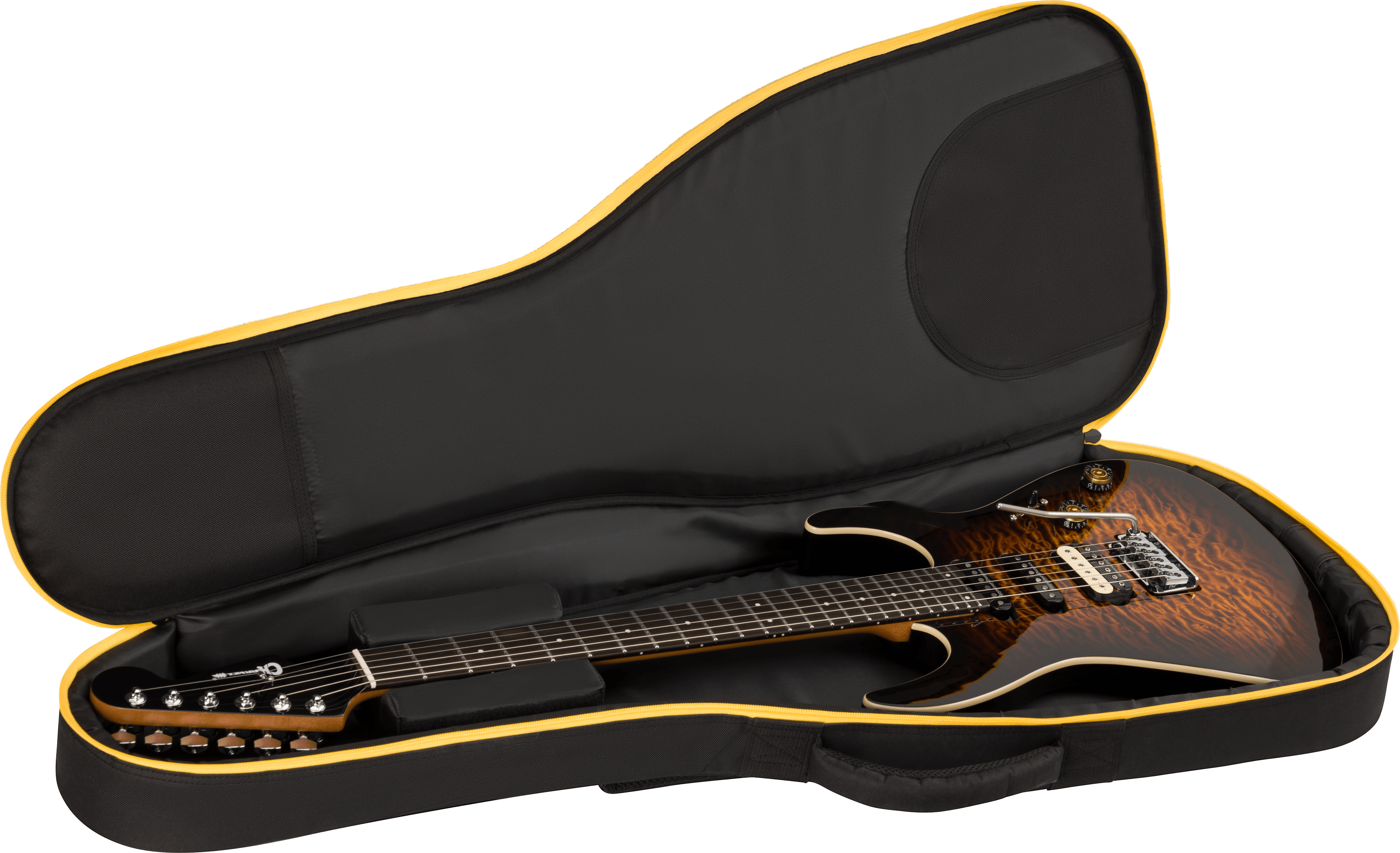 Charvel Dk24 Pro Mod Dinky Qm Plus Trem Hss Eb - Amber Tiger Eye - Elektrische gitaar in Strat vorm - Variation 4
