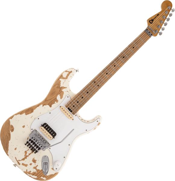 Solid body elektrische gitaar Charvel Henrik Danhage Pro-Mod So-Cal Style 1 HS FR M Ltd - White relic