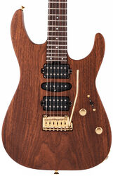 Elektrische gitaar in str-vorm Charvel MJ DK24 HSH 2PT E Mahogany with Figured Walnut (Japan) - Natural satin