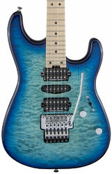 Elektrische gitaar in str-vorm Charvel MJ San Dimas Style 1 HSH FR M QM (Japan) - Caribbean burst