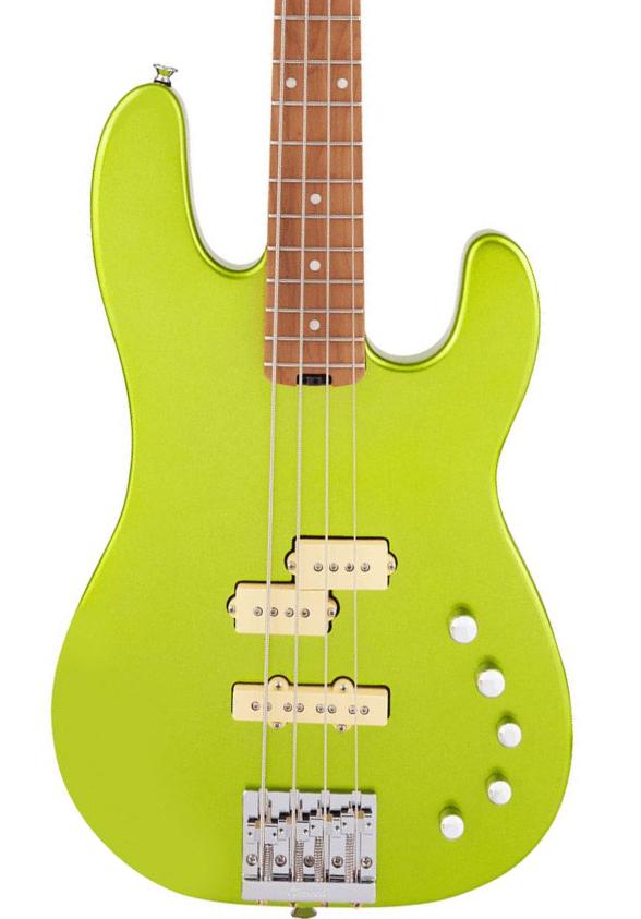 Solid body elektrische bas Charvel Pro-Mod San Dimas Bass PJ IV (MEX, MN) - Lime green metallic