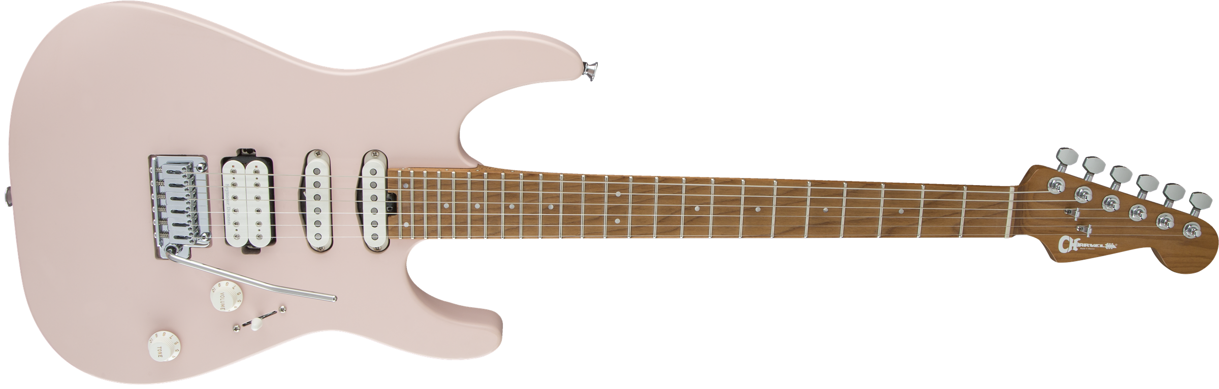 Charvel Pro-mod Dk24 Hss 2pt Cm Trem Mn - Satin Shell Pink - Elektrische gitaar in Str-vorm - Variation 2