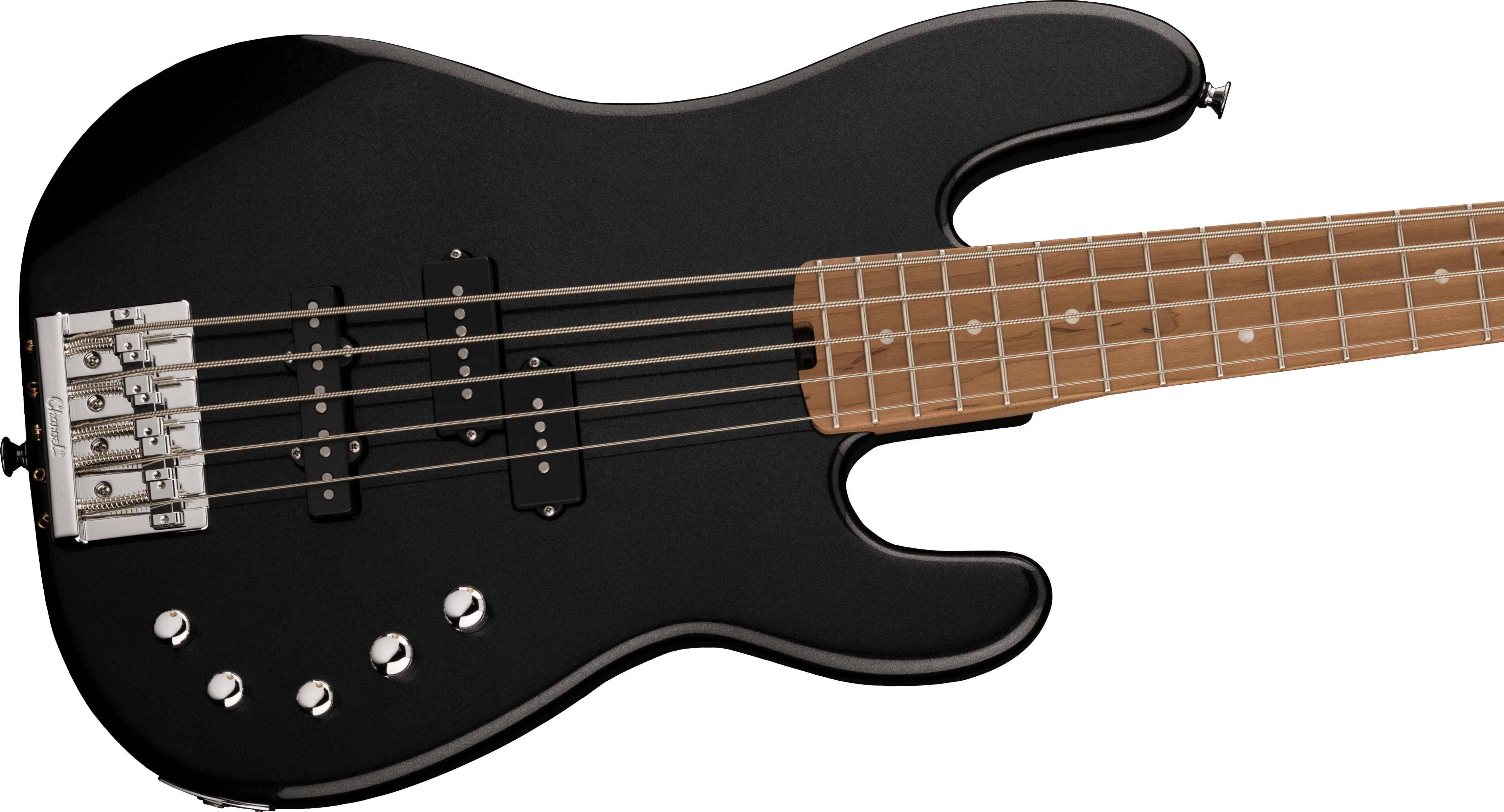 Charvel Pro Mod San Dimas Bass Pj V Mn - Metallic Black - Solid body elektrische bas - Variation 2