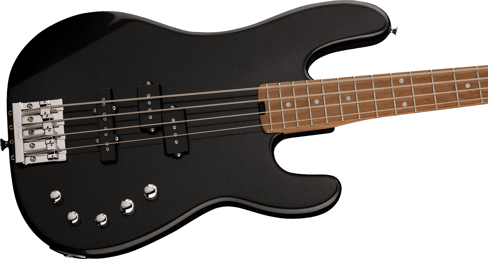 Charvel San Dimas Bass Pj Iv Pro-mod Mex 4c Active Mn - Metallic Black - Solid body elektrische bas - Variation 2