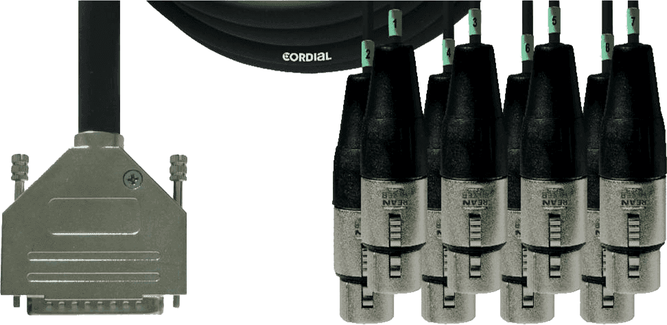 Cordial Cable Breakout Analog Tascam Dsub / 8 Xlrf 1.5m - Multi-paar kabel - Main picture